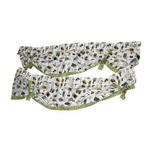 Saturday Knight Limited Garden Print Kitchen Valance Curtains Set of 2